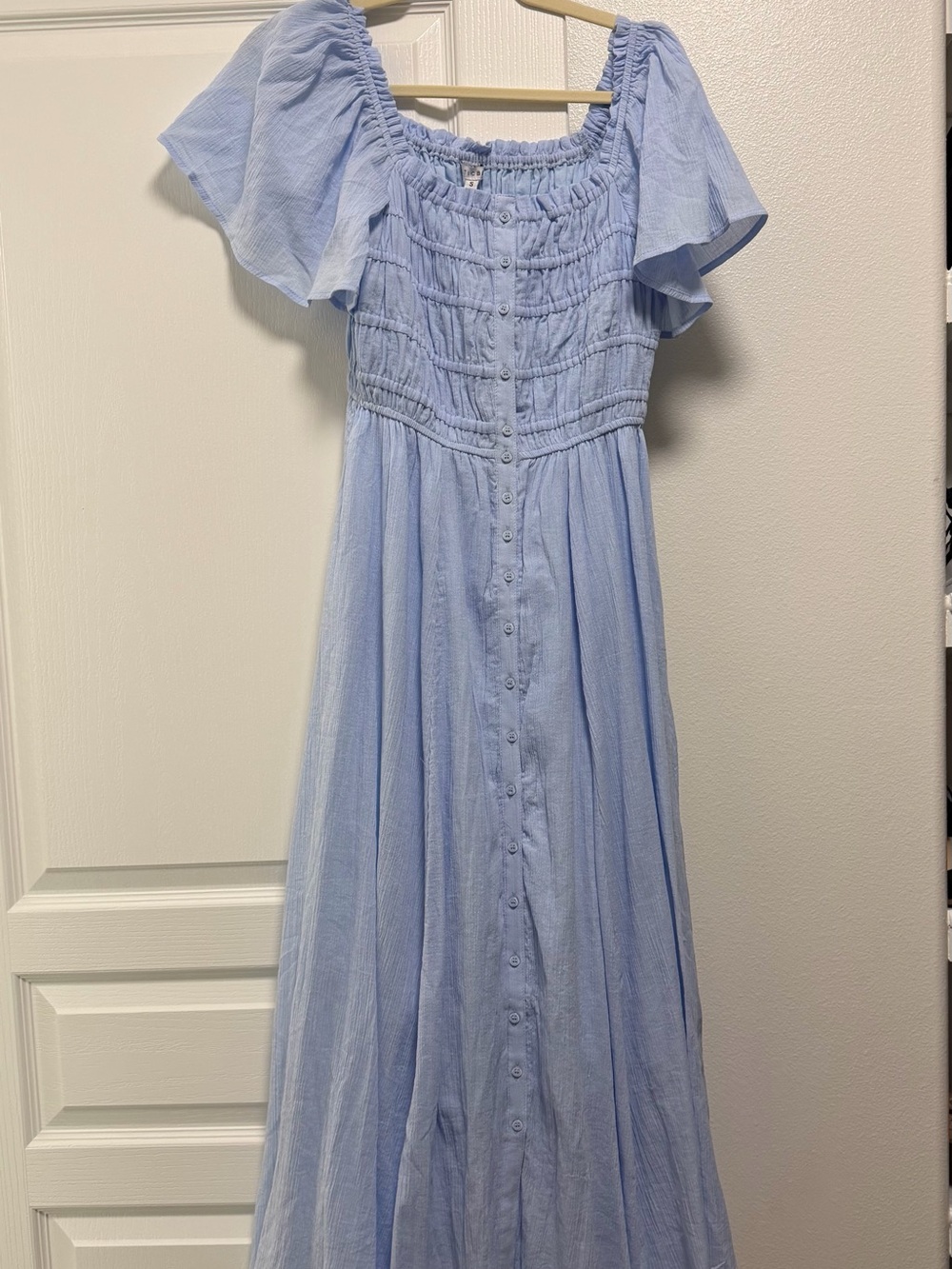 Baltic Born Light Blue Midi Dress with Button Front